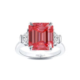 Emerald Cut 5 Carat Lab Pink Diamond Ring