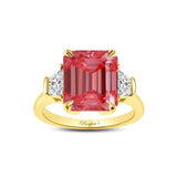 Emerald Cut 5 Carat Lab Pink Diamond Ring