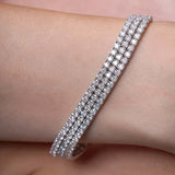 15 Carat 3 Row Diamond Tennis Bracelet