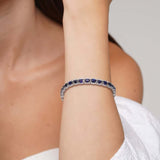 Oval Sapphire And Diamond Tennis Bracelet