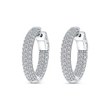 Thick Diamond Hoop Earrings