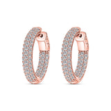 Thick Diamond Hoop Earrings