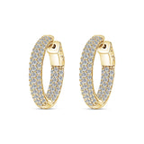Thick Diamond Hoop Earrings
