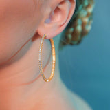 Large Diamond Hoop Earrings