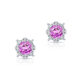 1.00ct. Unique Halo Pink Sapphire Studs