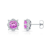 1.00ct. Unique Halo Pink Sapphire Studs