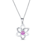 Pink Sapphire Flower Necklace