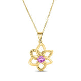 Pink Sapphire Flower Necklace
