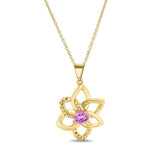 Pink Sapphire Flower Necklace
