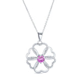 Pink Sapphire Intertwined Hearts Necklace