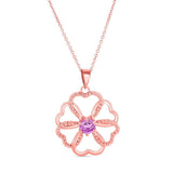 Pink Sapphire Intertwined Hearts Necklace