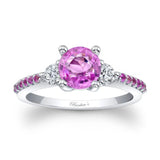 3 Stone Pink Sapphire Engagement Ring
