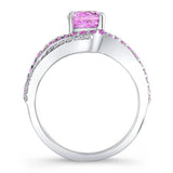 Swirl Pink Sapphire Engagement Ring