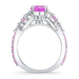 Vintage Marquise Pink Sapphire Engagement Ring
