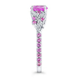 Vintage Marquise Pink Sapphire Engagement Ring