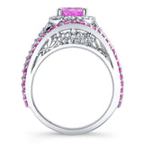 Halo Pink Sapphire Ring