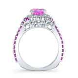 Pink Sapphire Cluster Ring