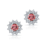 1.00ct. Double Halo Pink Tourmaline Studs