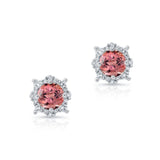 1.00ct. Unique Halo Pink Tourmaline Studs