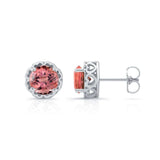 Unique 1 Carat Pink Tourmaline Studs
