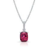 Cushion Pink Tourmaline And Diamond Necklace