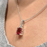 Cushion Pink Tourmaline And Diamond Necklace