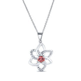 Pink Tourmaline Flower Necklace
