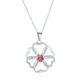 Pink Tourmaline Intertwined Hearts Necklace
