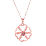 Pink Tourmaline Intertwined Hearts Necklace
