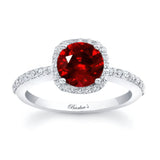 1 Carat Round Ruby And Diamond Halo Engagement Ring