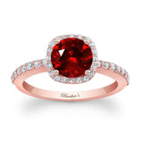 1 Carat Round Ruby And Diamond Halo Engagement Ring