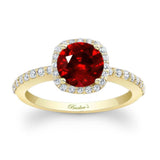 1 Carat Round Ruby And Diamond Halo Engagement Ring