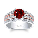Round Ruby And Diamond Channel Set Engagement Ring