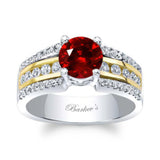 Round Ruby And Diamond Channel Set Engagement Ring