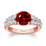 2 Carat Round Ruby And Diamond Engagement Ring