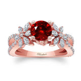 Ruby And Diamond Flower Ring