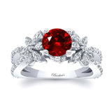 Ruby And Diamond Flower Ring