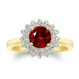 Starburst Ruby And Diamond Ring