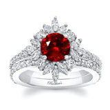 Marquise Halo Ruby And Diamond Wedding Set