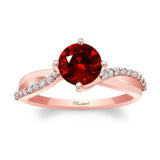 Twisted Ruby And Diamond Engagement Ring