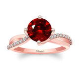 2 Carat Twisted Ruby And Diamond Engagement Ring