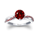 Twisted Lab Grown Ruby Engagement Ring