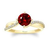 Twisted Ruby And Diamond Engagement Ring