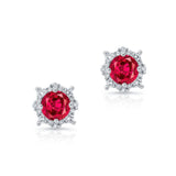 1.00ct. Unique Halo Ruby Studs