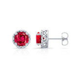 Unique 1 Carat Ruby Studs