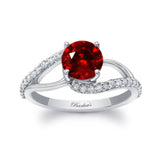 Split Shank Ruby And Diamond Ring