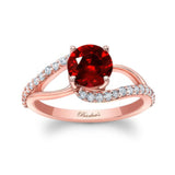 Split Shank Ruby And Diamond Ring