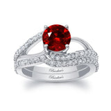 Split Shank Lab Grown Ruby And Diamond Bridal Set