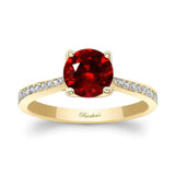 Classic Lab Grown Ruby And Diamond Engagement Ring