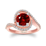Floating Halo Ruby And Diamond Engagement Ring